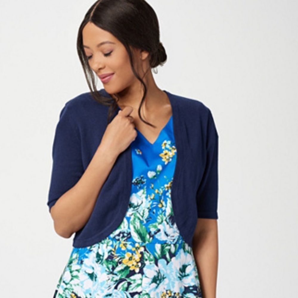 Isaac Mizrahi Open Front cropped cardigan size M